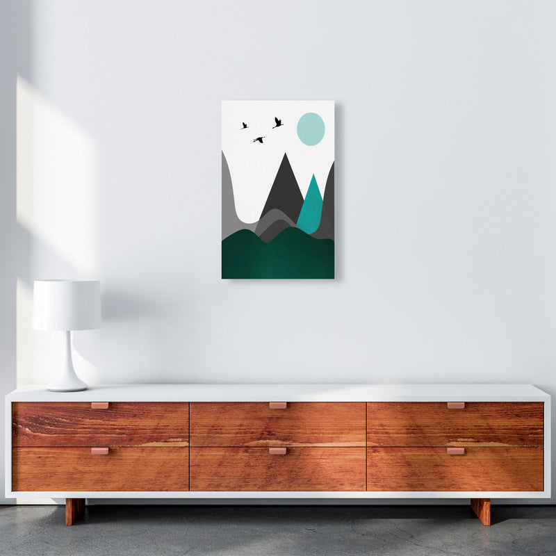 Hills and mountains emerald Art Print by Pixy Paper A3 Canvas