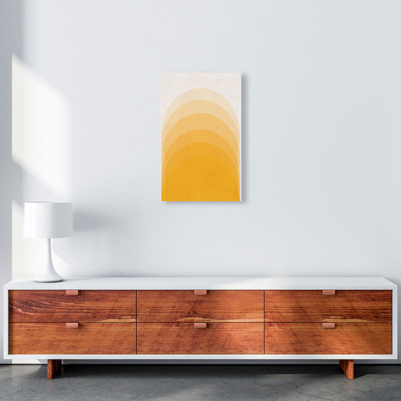 Gradient Sun rising mustard Art Print by Pixy Paper A3 Canvas