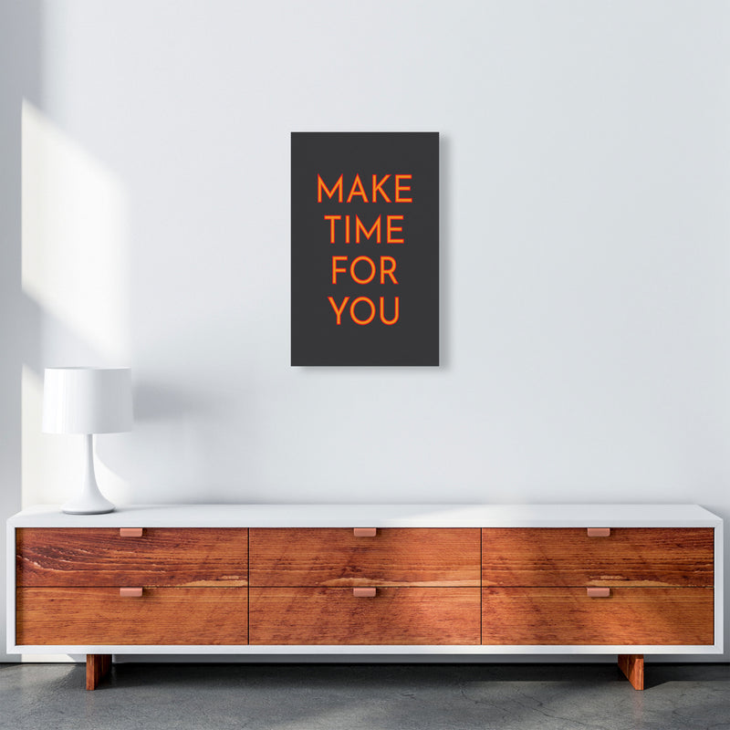 Make Time For You Neon Art Print by Pixy Paper A3 Canvas