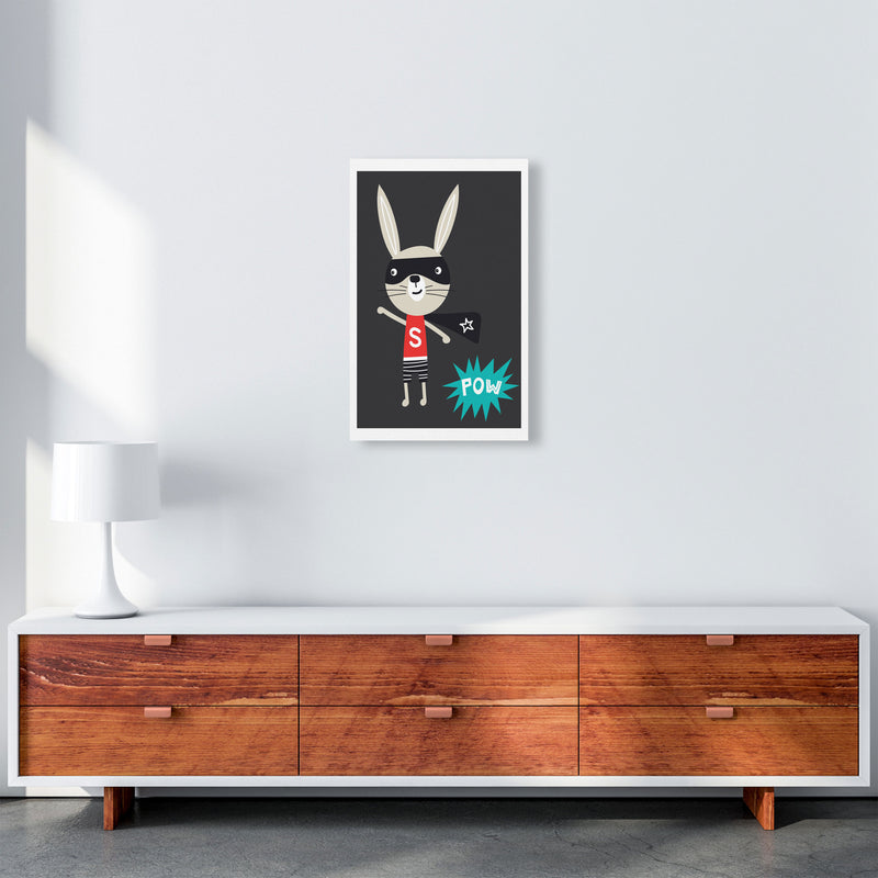 Superhero bunny Art Print by Pixy Paper A3 Canvas