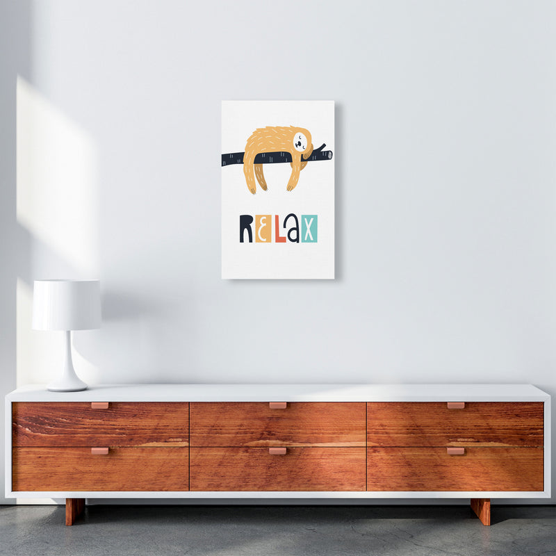 Relax sloth Neutral kids Art Print by Pixy Paper A3 Canvas