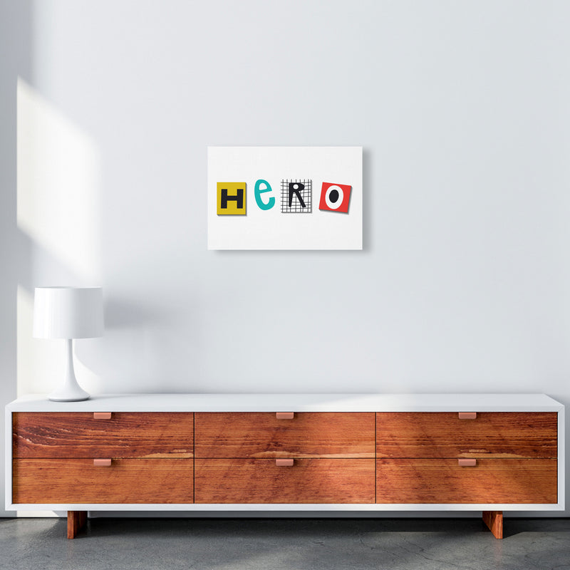 Hero typo Art Print by Pixy Paper A3 Canvas