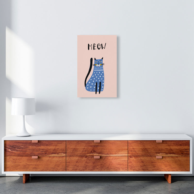 Meow Cat Art Print by Pixy Paper A3 Canvas
