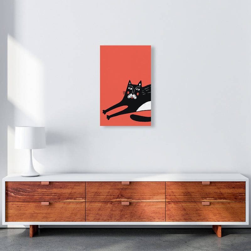 Cat Stretching Art Print by Pixy Paper A3 Canvas