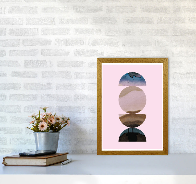 Abstract Circles Pink Background Modern Print A3 Print Only