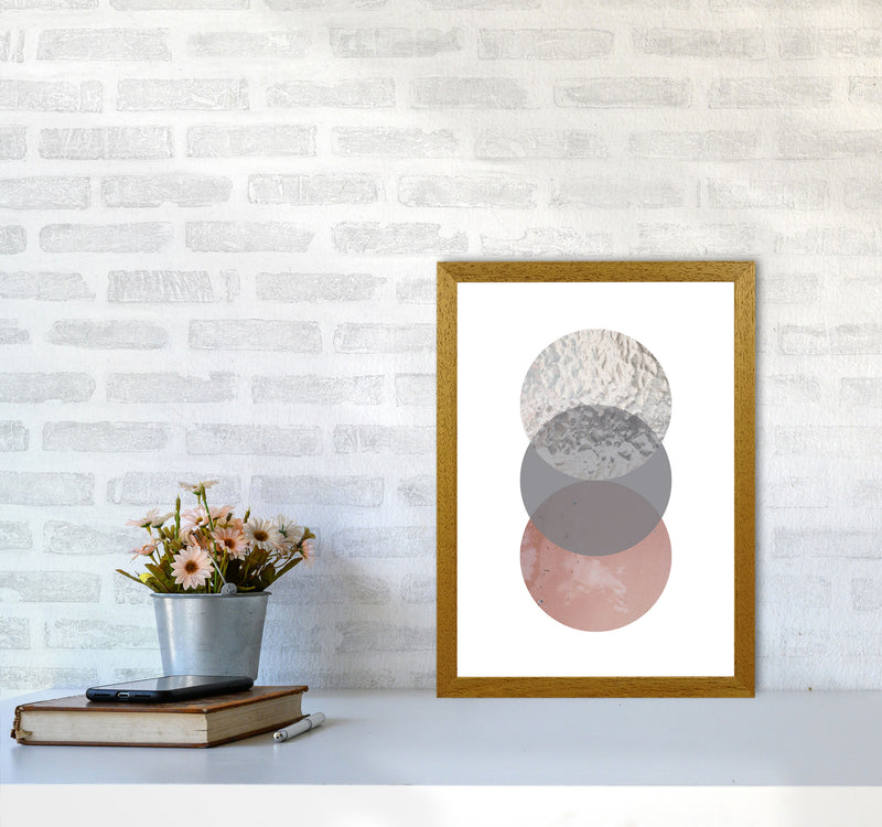 Peach, Sand And Glass Abstract Circles Modern Print A3 Print Only