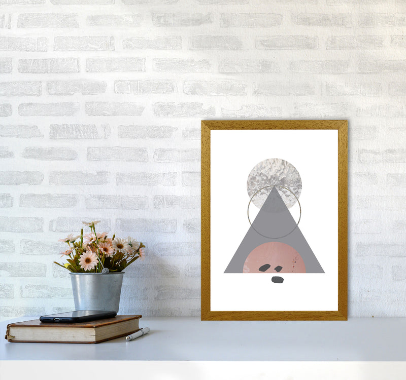 Peach, Sand And Glass Abstract Triangle Modern Print A3 Print Only