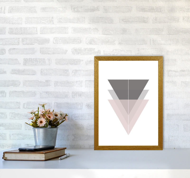 Black, Grey and Pink Abstract Triangles Modern Print A3 Print Only
