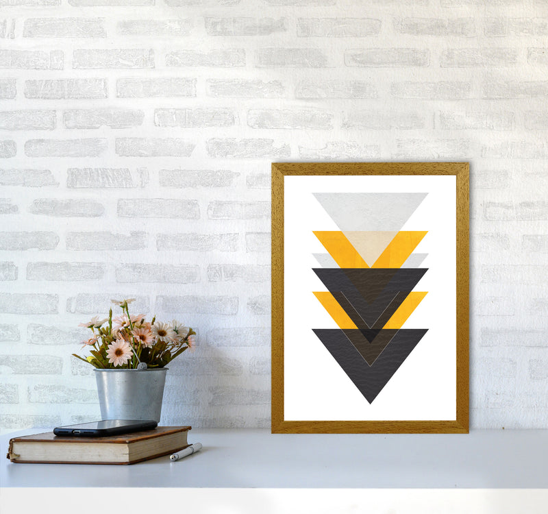 Yellow And Black Abstract Triangles Modern Print A3 Print Only