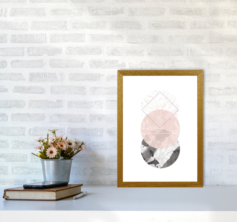 Black And Pink Marble Abstract Circles Modern Print A3 Print Only