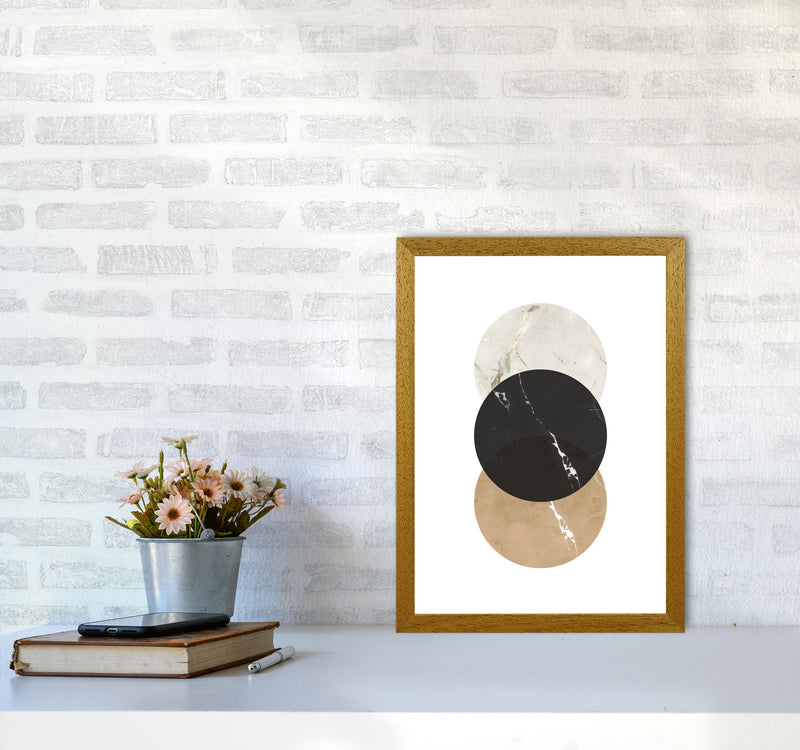 Gold, Beige And Black Marble Abstract Circles Modern Print A3 Print Only