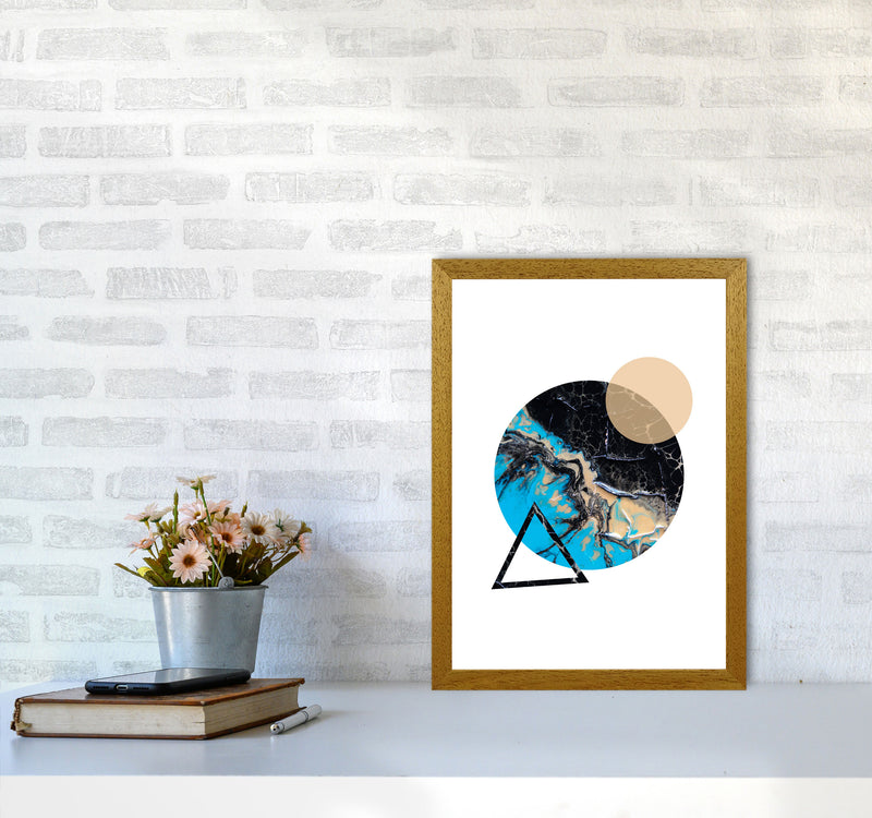 Blue Sand Abstract Circles Modern Print A3 Print Only