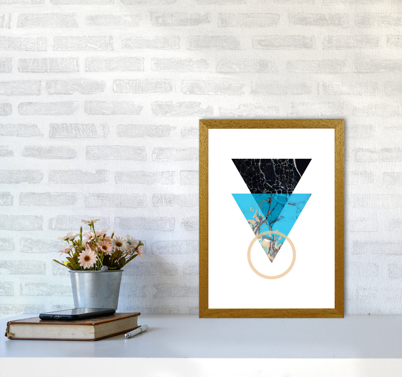 Blue Sand Abstract Triangles Modern Print A3 Print Only