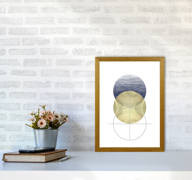 Navy And Gold Abstract Circles Modern Print A3 Print Only
