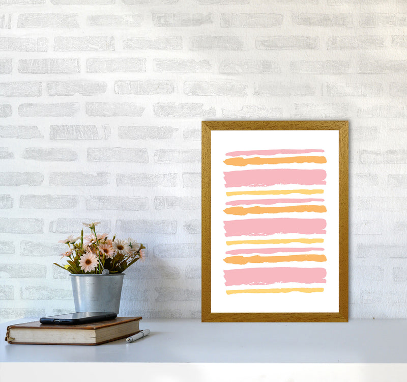 Pink Contrast Abstract Stripes Modern Print A3 Print Only