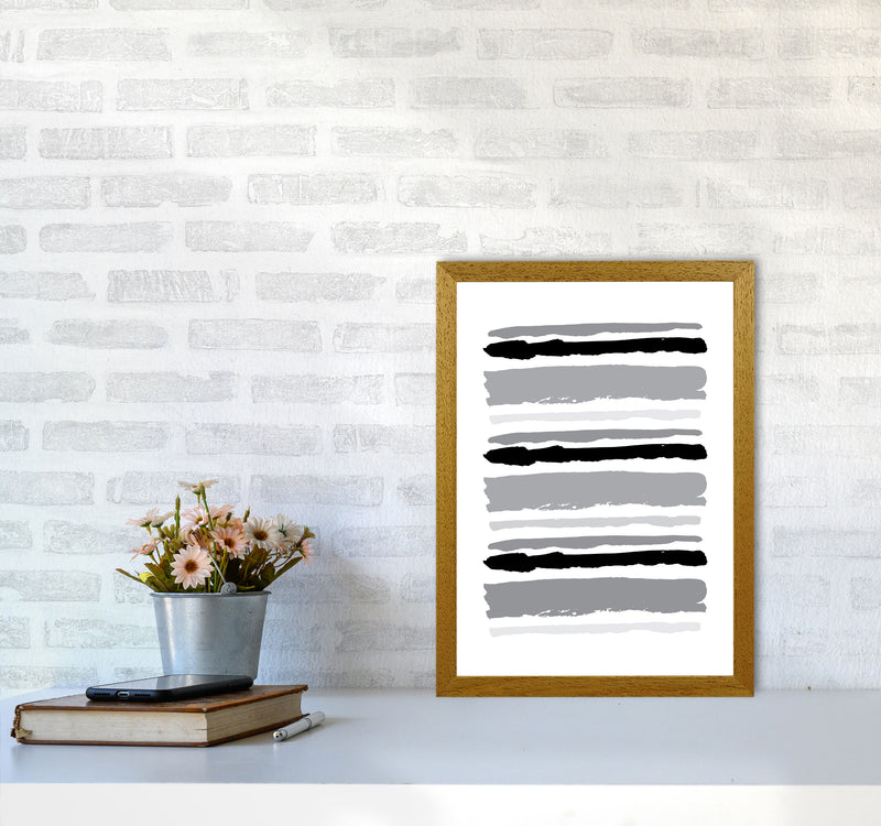 Black Contrast Abstract Stripes Modern Print A3 Print Only
