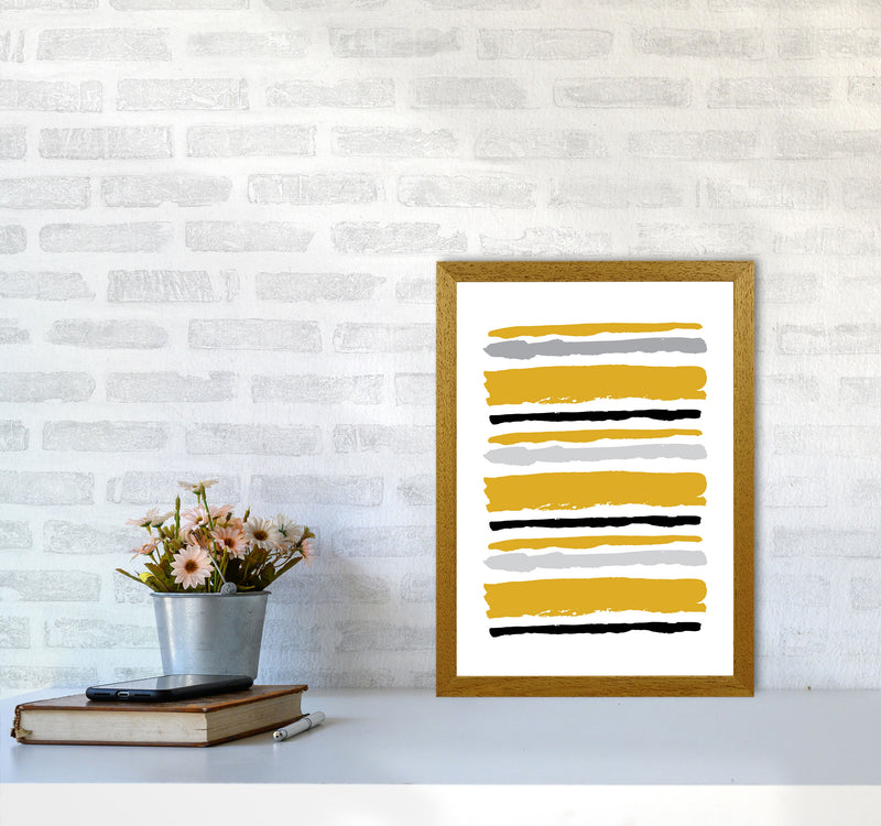 Mustard Contrast Abstract Stripes Modern Print A3 Print Only