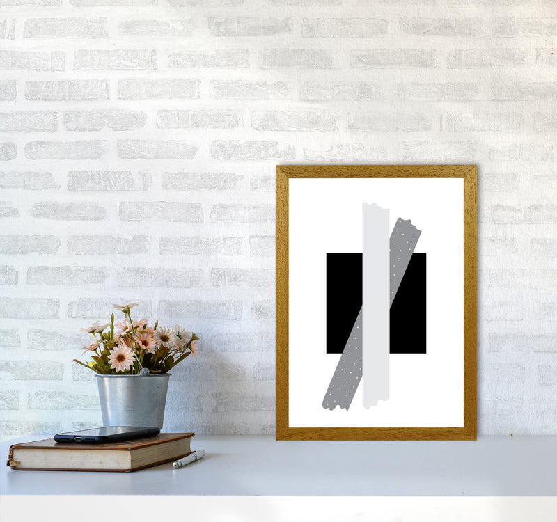 Black Square With Grey Bow Abstract Modern Print A3 Print Only