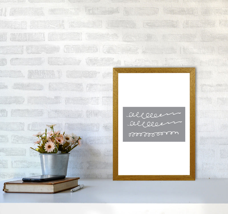 Grey Rectangle Swirls Abstract Modern Print A3 Print Only