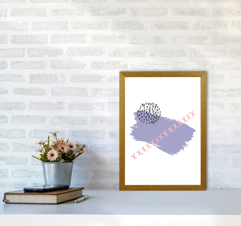 Purple X Paint Brush Abstract Modern Print A3 Print Only