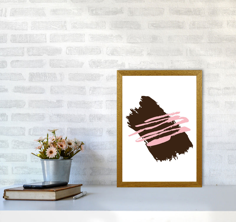 Black Jaggered Paint Brush Abstract Modern Print A3 Print Only