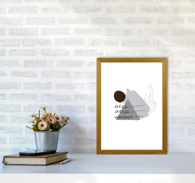 Grey And Black Mountain Sun Abstract Modern Print A3 Print Only