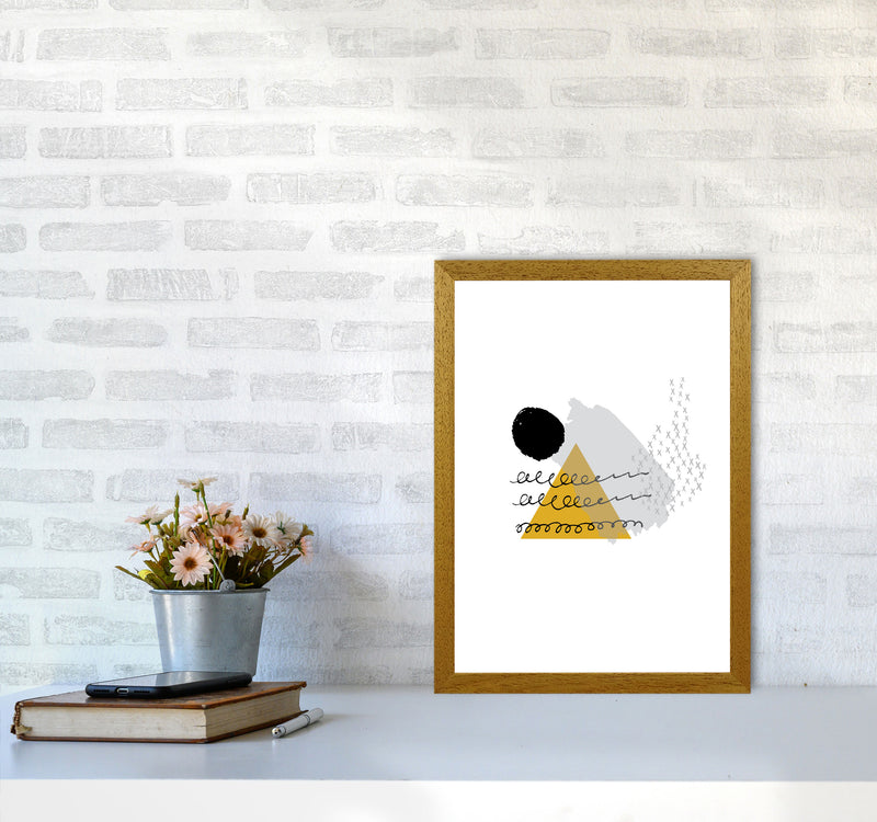 Mustard And Black Mountain Sun Abstract Modern Print A3 Print Only