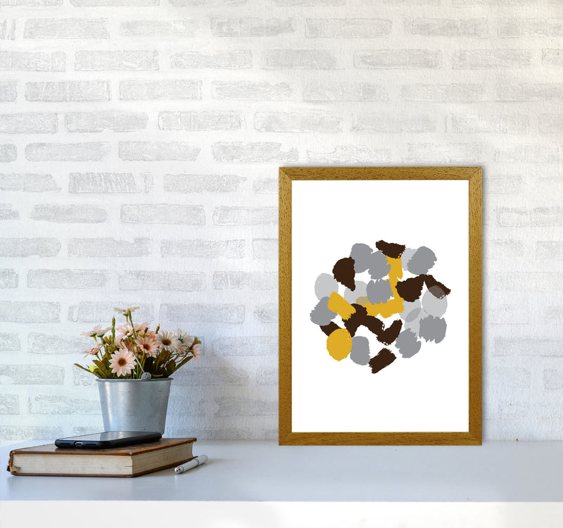 Mustard Abstract Paint Splodge Modern Print A3 Print Only