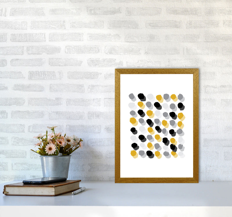 Mustard Polka Dots Abstract Modern Print A3 Print Only