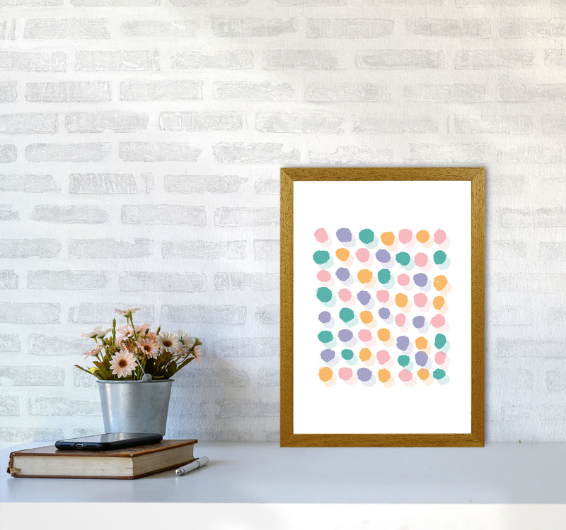 Pink Polka Dots Abstract Modern Print A3 Print Only