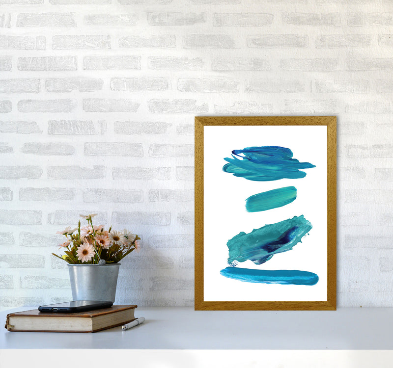 Turquoise Abstract Paint Strokes Modern Print A3 Print Only