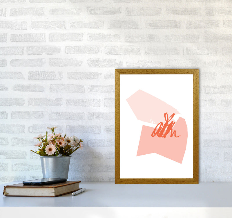 Pink And Coral Abstract Shapes Modern Print A3 Print Only