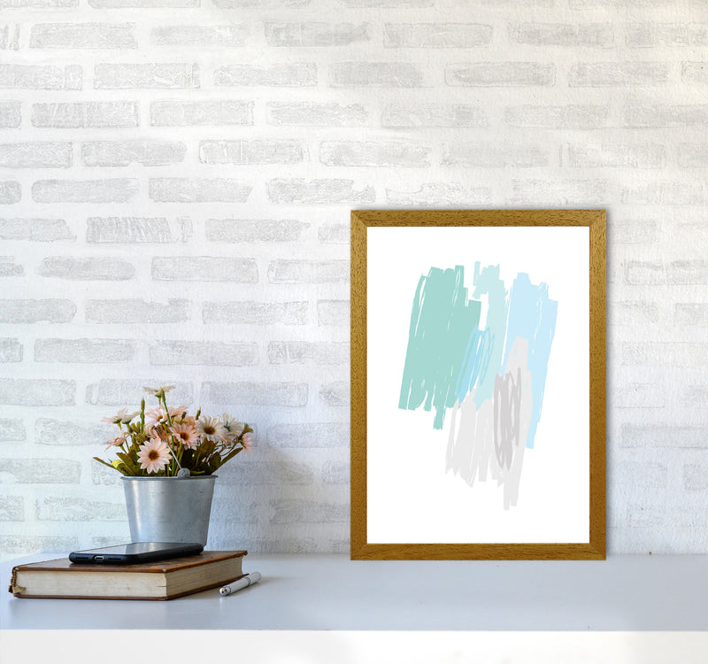 Mint Scribbles Abstract Drawings Modern Print A3 Print Only