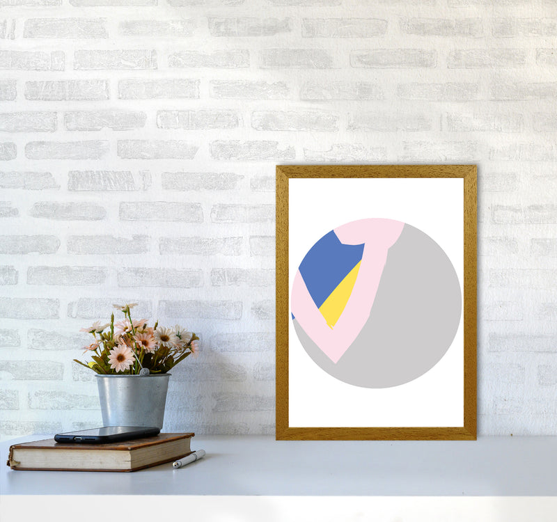 Grey, Pink And Navy Abstract Circle Modern Print A3 Print Only