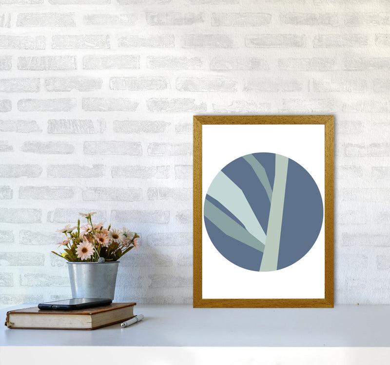 Navy Abstract Circle With Branches Modern Print A3 Print Only