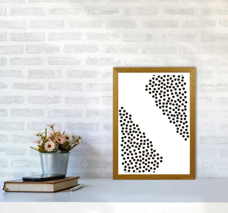 Black Corner Polka Dots Abstract Modern Print A3 Print Only