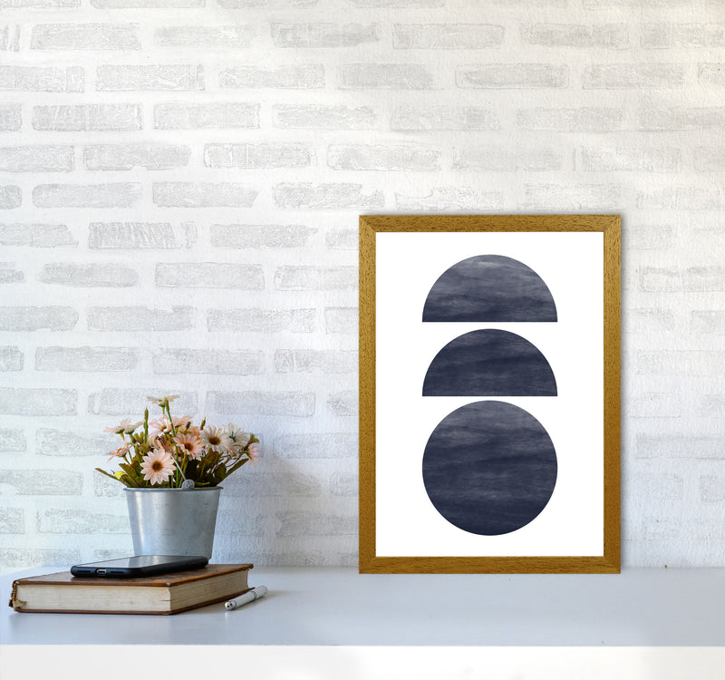 Abstract Navy Circles Modern Print A3 Print Only