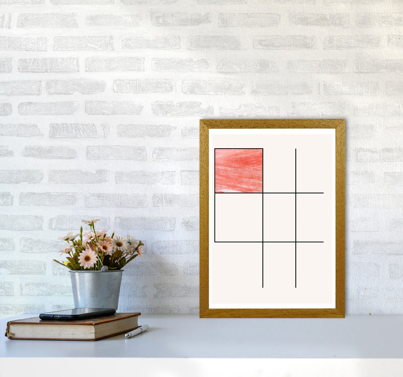 Abstract Red Crayon Geo 1 Modern Print A3 Print Only