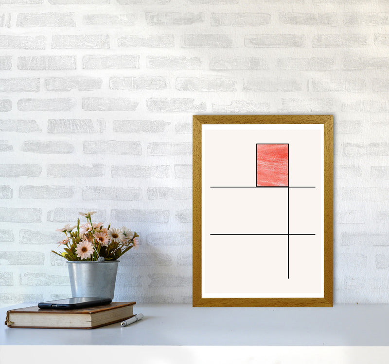 Abstract Red Crayon Geo 2 Modern Print A3 Print Only