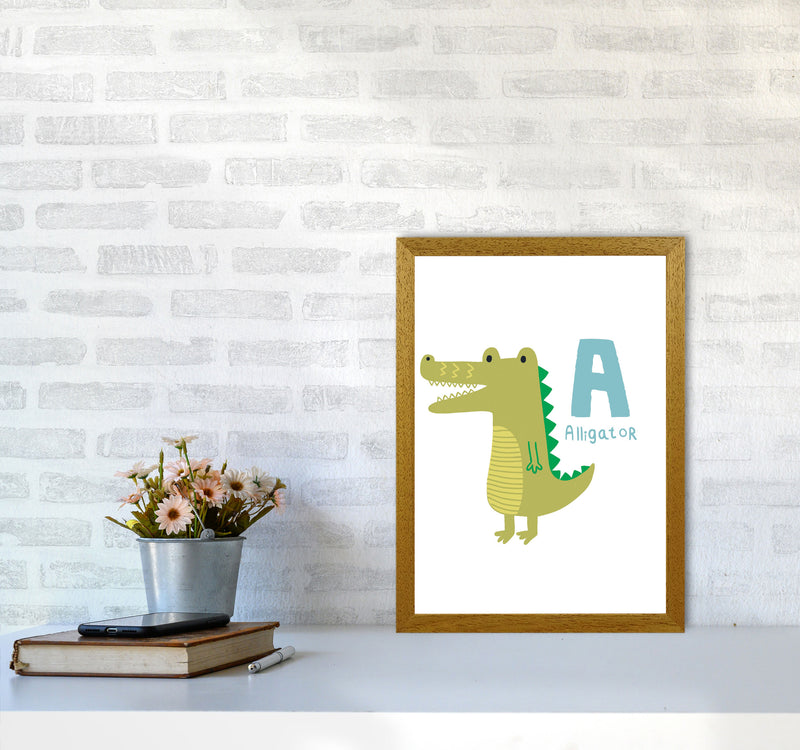 Alphabet Animals, A Is For Alligator Framed Nursey Wall Art Print A3 Print Only