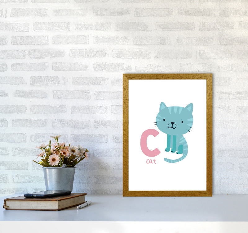 Alphabet Animals, C Is For Cat Framed Nursey Wall Art Print A3 Print Only