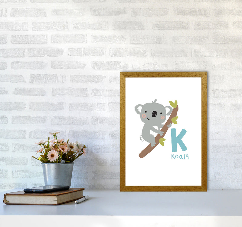 Alphabet Animals, K Is For Koala Framed Nursey Wall Art Print A3 Print Only