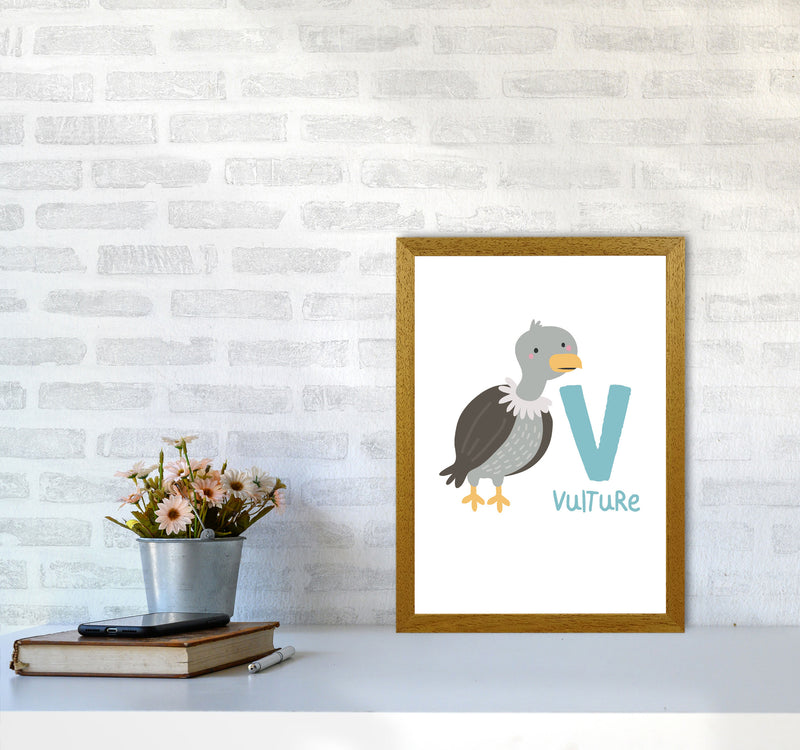 Alphabet Animals, V Is For Vulture Framed Nursey Wall Art Print A3 Print Only