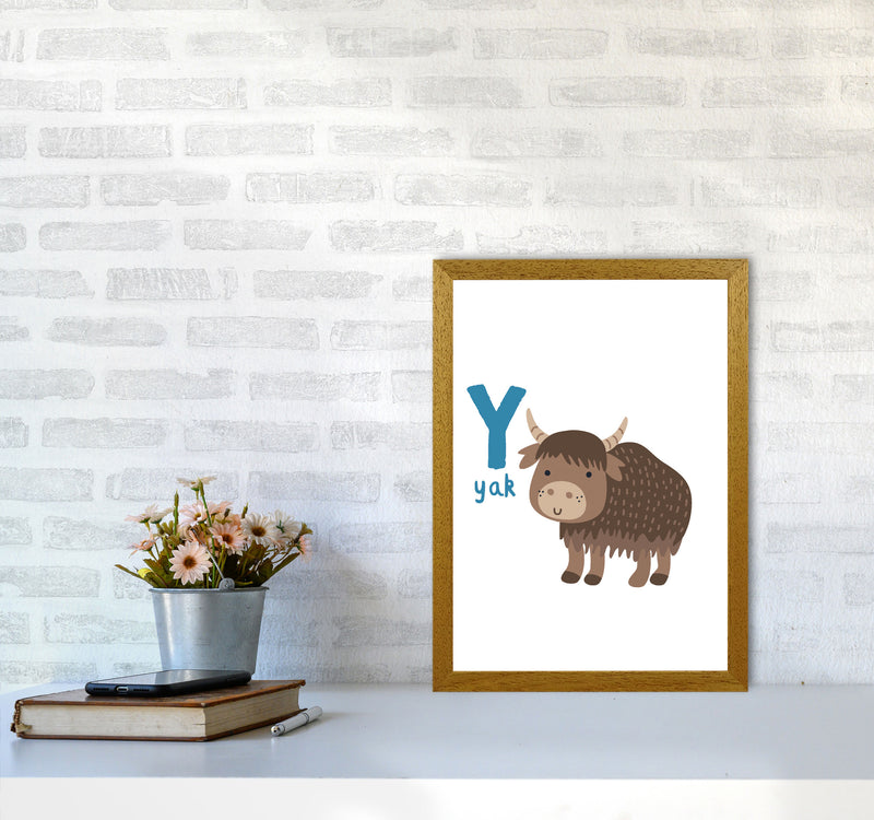 Alphabet Animals, Y Is For Yak Framed Nursey Wall Art Print A3 Print Only
