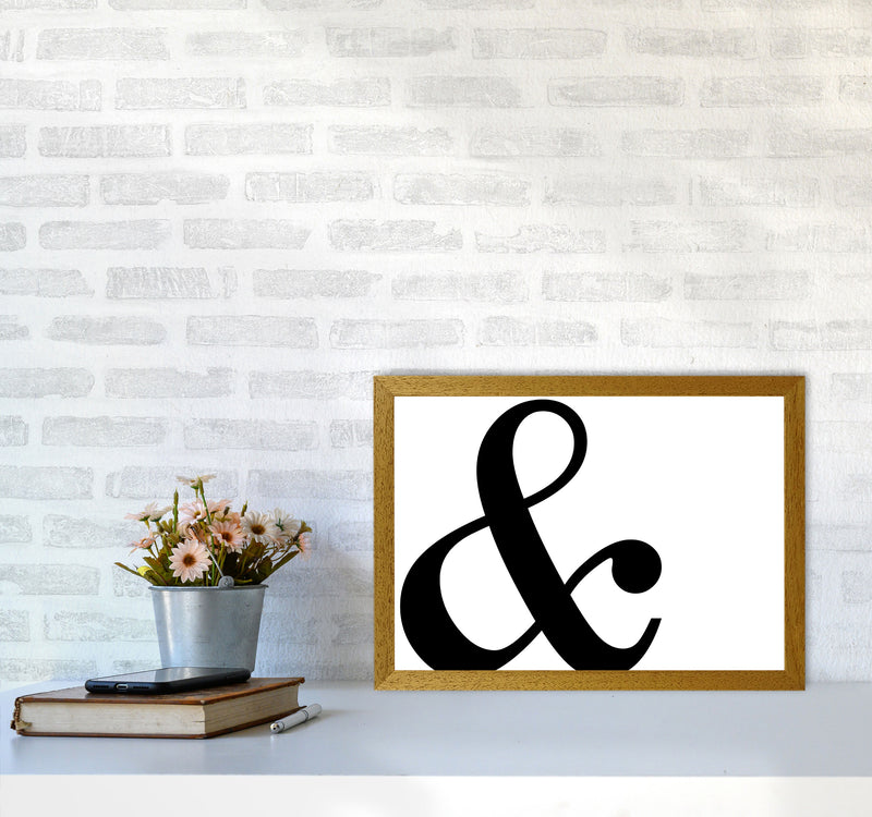 Ampersand Landscape Framed Typography Wall Art Print A3 Print Only