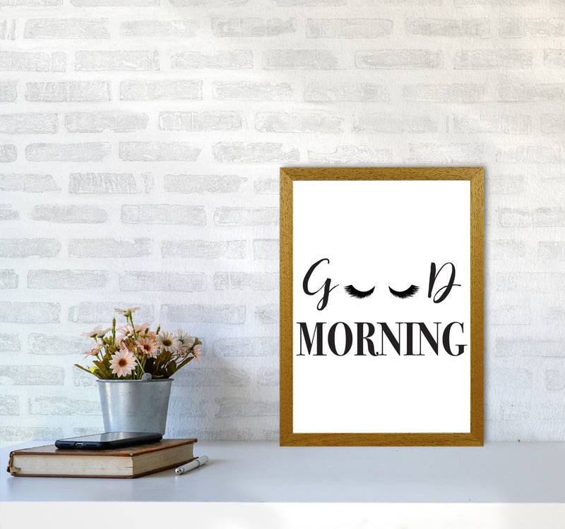 Good Morning Lashes Framed Typography Wall Art Print A3 Print Only