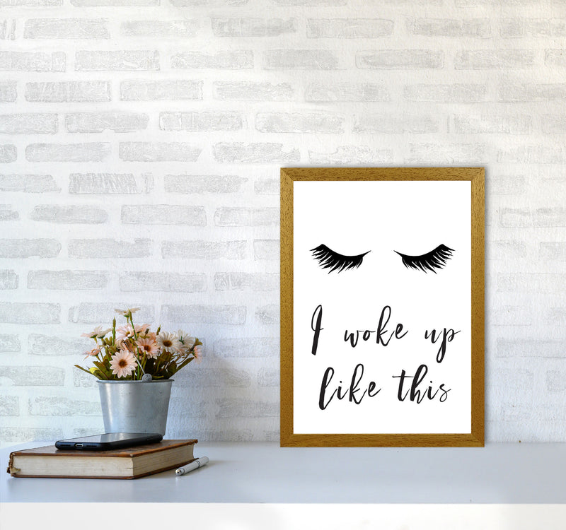 I Woke Up Like This Lashes Framed Typography Wall Art Print A3 Print Only