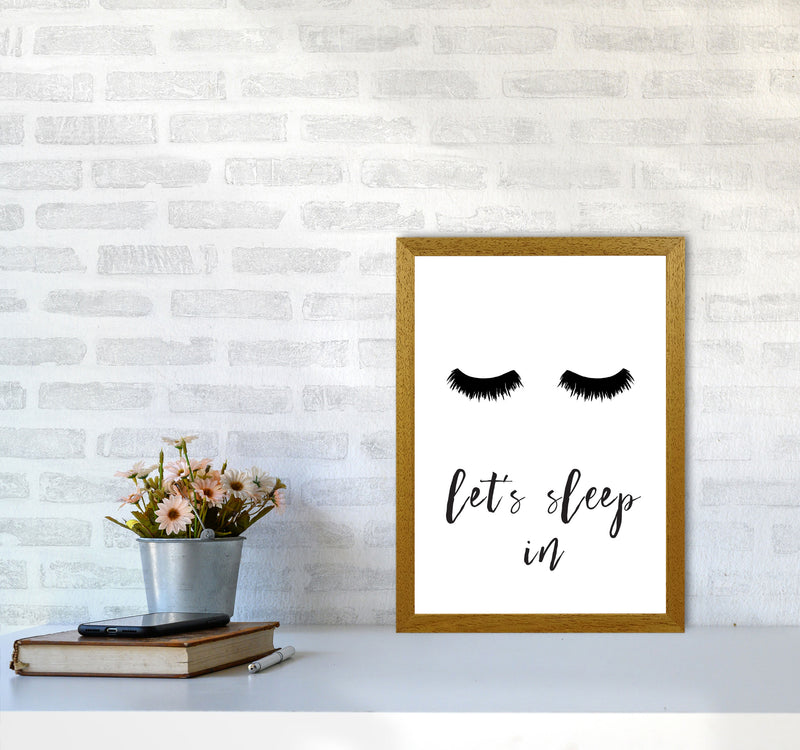 Lets Sleep In Lashes Framed Typography Wall Art Print A3 Print Only