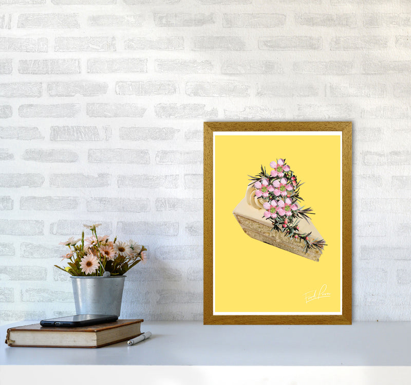 Yellow Cake Food Print, Framed Kitchen Wall Art A3 Print Only