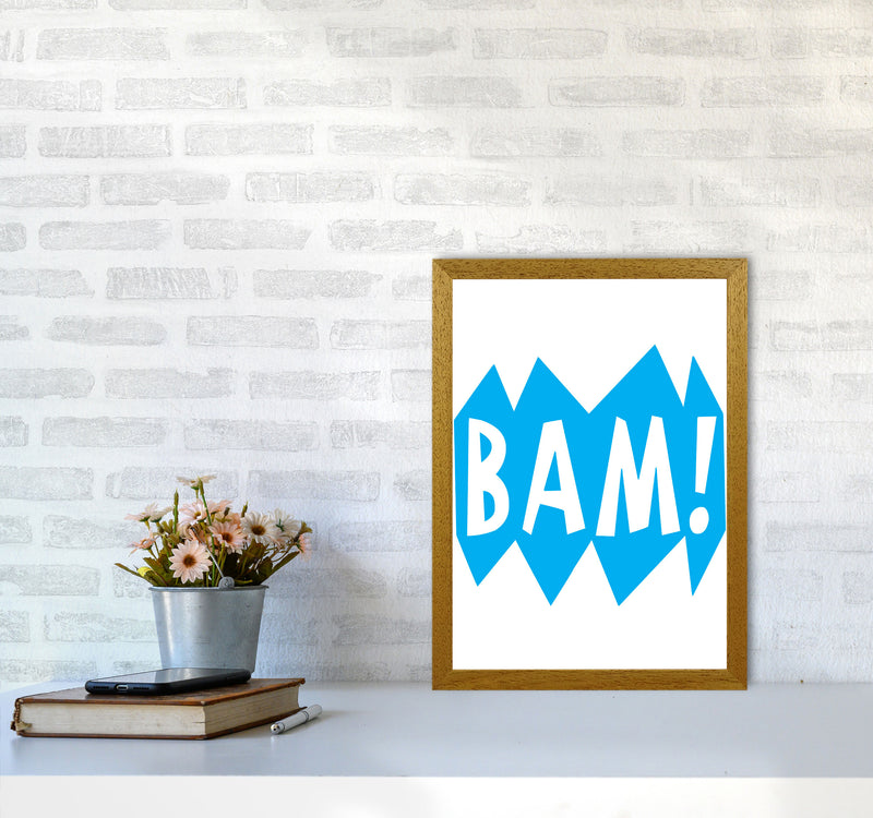 BAM! Blue Framed Nursey Wall Art Print A3 Print Only